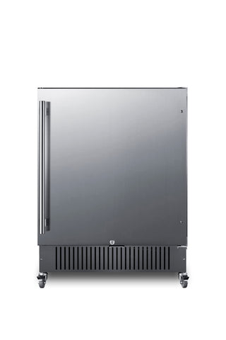 Summit 27” Refrigerator by Summit Appliance – 26.75x23.25x36.88, 4.98 cubic_feet, In Description, Stainless steel/Black, Model FF27BSSCAS