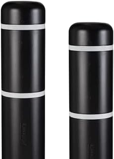 BollardGard 7" x 72" 2-Pack Bollard Cover - Innoplast (Black White Tape)