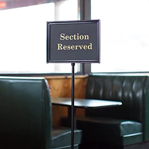 Sign Holder Stand for Restaurant Entrances by Chef Master – 11 inch 14 inch, Aluminum, Black/Gold, Model 90033
