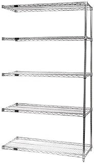 QUANTUM STORAGE SYSTEMS AD86-2472S-5 Wire Shelves Add-On Kit for WR86-2472S-5 Stainless Steel 5 Shelves 86" H x 72" W x 24" D