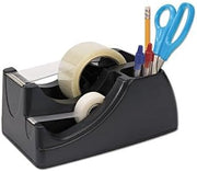 Officemate Recycled 2-in-1 Heavy Duty Tape Dispenser, 1" and 3" Cores, Black