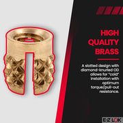 E-Z LOK 4-40 Pack of 50 / 40 / Gold Press-In Inserts