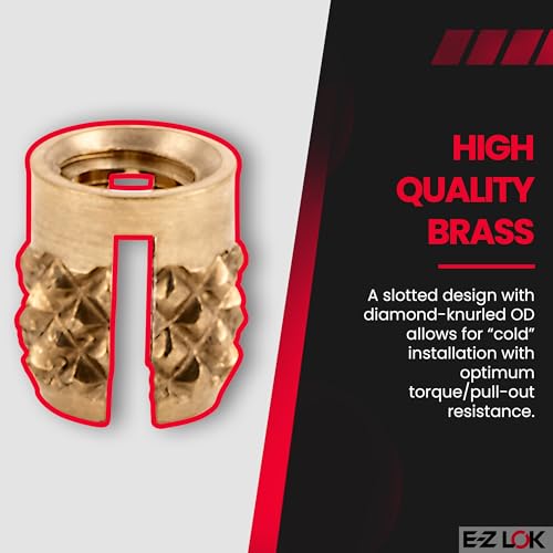 E-Z LOK 4-40 Pack of 50 / 40 / Gold Press-In Inserts