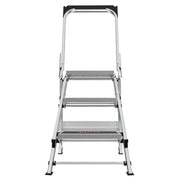 Utility Step Stool by Little Giant – 44"L x 22"W x 5.5"H, Aluminum, Black/Gray, Model 10310BA