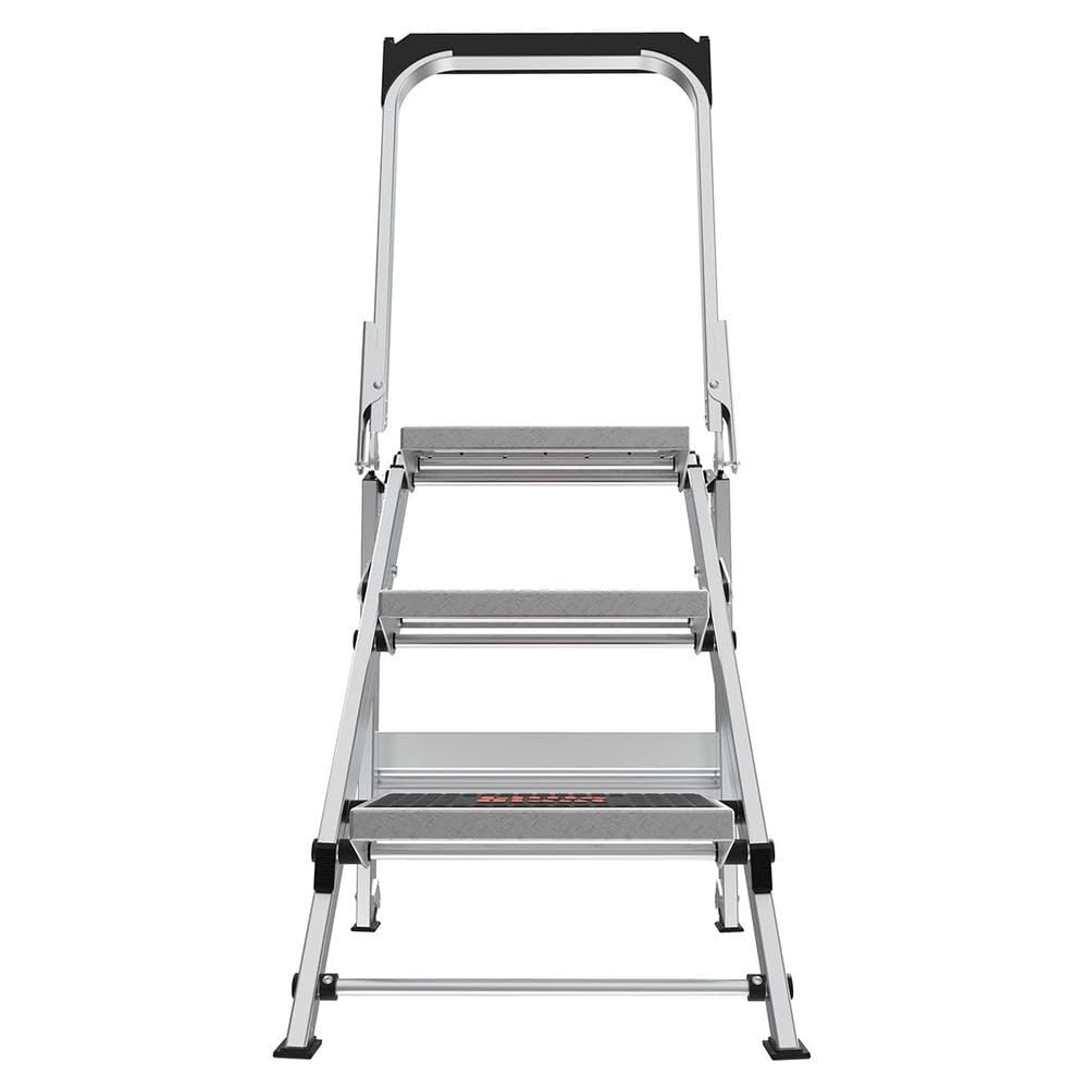 Utility Step Stool by Little Giant – 44"L x 22"W x 5.5"H, Aluminum, Black/Gray, Model 10310BA