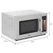 Nexel Commercial Microwave 1.2 Cu. Ft. 1200W Keypad Control - 1 Each by Global Industrial – Silver, Model 243325