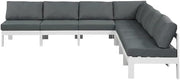 Gray Fabric Outdoor Patio Modular Sectional, Cushioned Seat and Back, Weather-Resistant Upholstery, Comfortable Outdoor Living