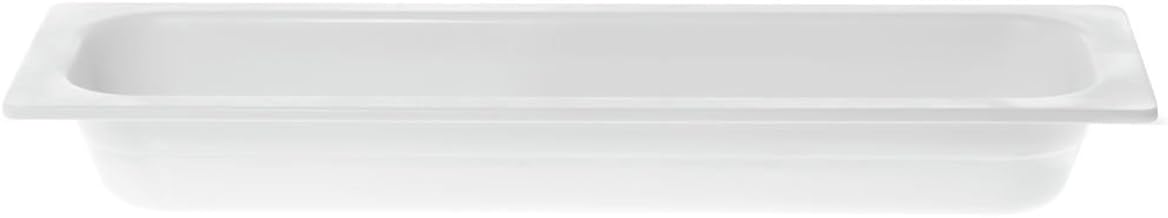 Serving Bowl Display Bowl 1/2 Size Long White Melamine - 21 1/2 L x 6 1/2 W x 2 1/2 H