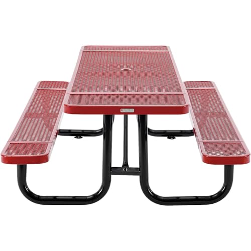Global Industrial Red / Industrial / 96 inches x 30 inches x 29.5 inches Picnic Tables