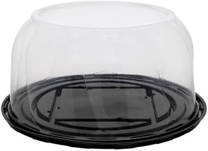 PACTIV PWP Ultrapac APET Plastic Premium Round Cake Container Black/Clear, 11.25" Diameter | 50/Case