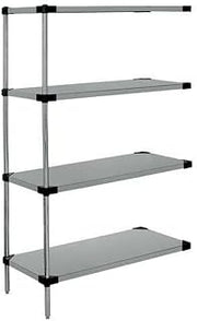 QUANTUM STORAGE SYSTEMS Stainless Steel 4 Solid Shelf ADD-ON KIT 54in