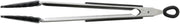 TableCraft CW404 Serving Tongs, 13-1/2"Long, Locking Feature, Stainless Steel Handle, Silicone Head, Black