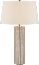 Hudson Valley Lighting Highland Mills 1-Light Table Lamp | Essential & Natural Style | Aged Brass Finish | Made of Ceramic & Textile | 29.25" Overall Height | Off White Linen Shade | L3029-AGB