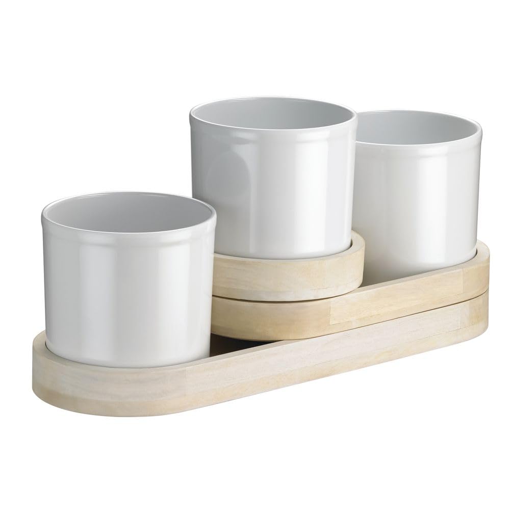 ® Mango Light Wood Display Riser - 7" Dia x 2" H by HUBERT – Wood, Natural