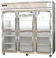 3R-GD-HD Three Section Reach In Glass Door Refrigerator, Half-Height Doors