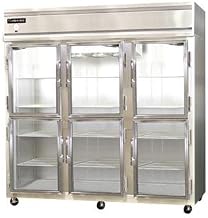 3R-GD-HD Three Section Reach In Glass Door Refrigerator, Half-Height Doors