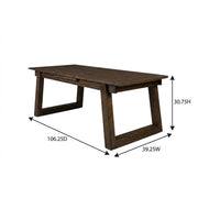 Dark Brown Rectangular Oak Wood Birch Legs Extendable Dining Table by Starlight Canyon Home – Solid Wood, Brown