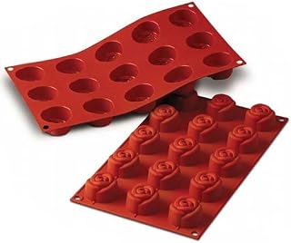 Silikomart Professional Silicone Bakeware Rose 0.78 Oz, 1.73" Dia x 1.06" High 15 Cavities