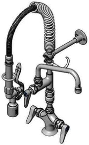 T&S Brass MPY-2DLV-08-CR Mini-PRU Single Hole Deck Mount with B-0107-C, 8" ADF Nozzle, Vacuum Breaker and CERAMA