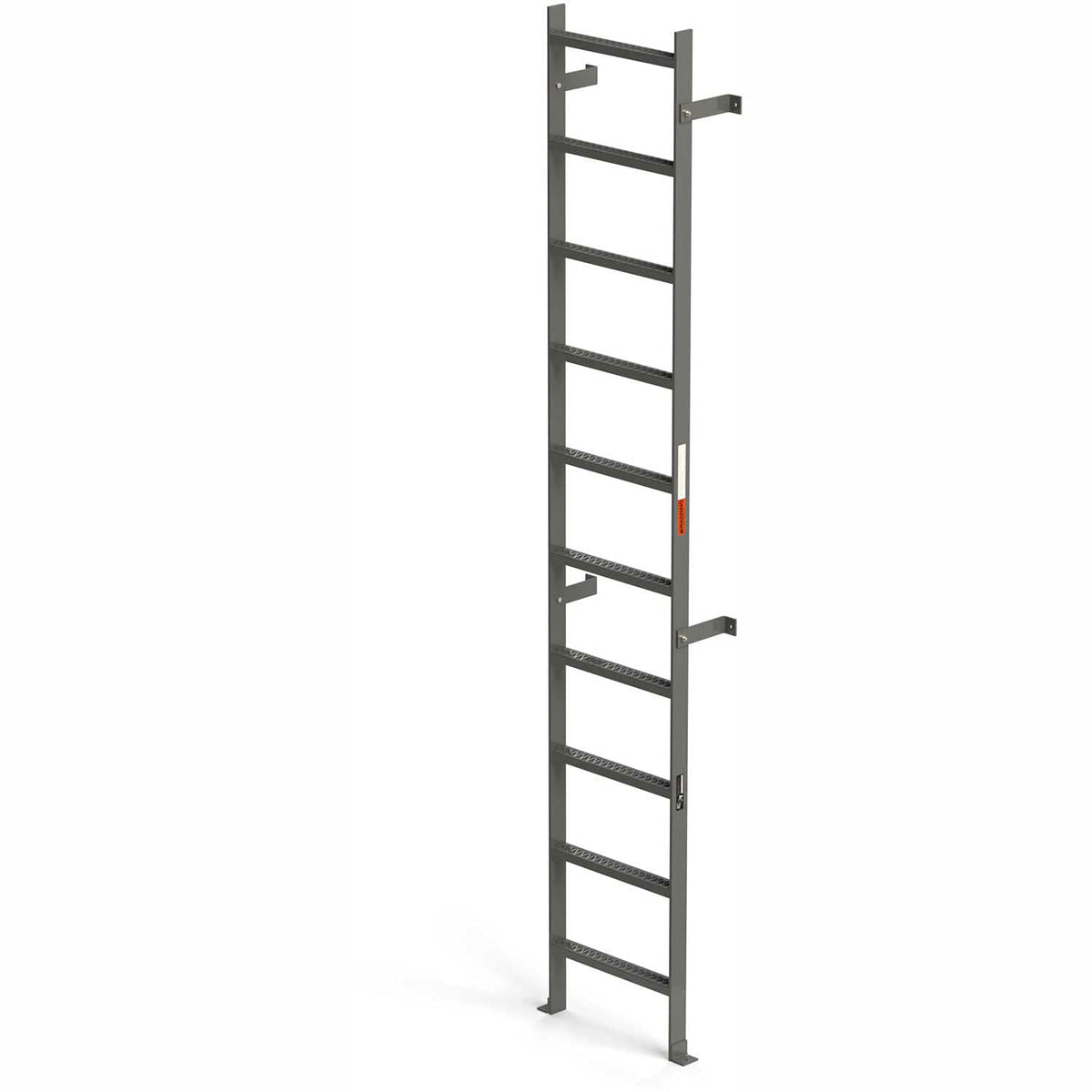 EGA VMS10 Steel Vertical Wall Mount Ladder W/O Rail Extensions by EGA Products – 8.25"L x 20.75"W x 16"H, Alloy Steel, Gray, Model MVMS10