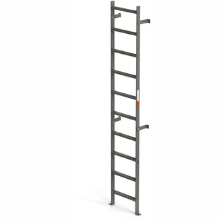 EGA VMS10 Steel Vertical Wall Mount Ladder W/O Rail Extensions by EGA Products – 8.25"L x 20.75"W x 16"H, Alloy Steel, Gray, Model MVMS10