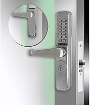 Mech Narrow Stile Latch Lockset, CL465, Key Cyl Locks, Code Free/Passage, Stainless Steel