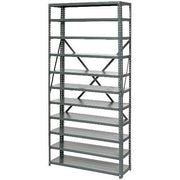 Open Style Steel Shelf with 11 Shelves by Global Industrial – 12"L x 36"W x 73"H, Alloy Steel, Grey, Model 239602