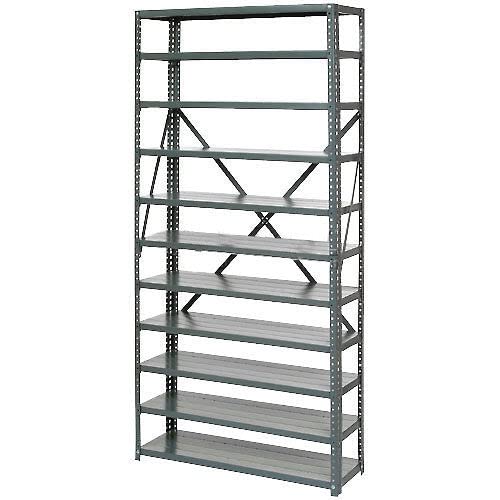 Open Style Steel Shelf with 11 Shelves by Global Industrial – 12"L x 36"W x 73"H, Alloy Steel, Grey, Model 239602