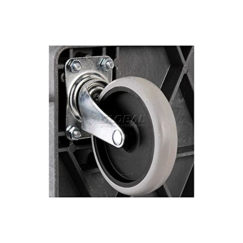 Deluxe Small 2 Shelf Plastic Utility & Service Cart 5" Rubber Casters by Global Industrial – Plastic, Gray, Model 242080
