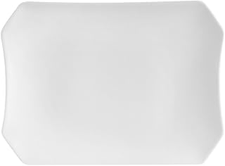 CAC China RCN-H12 Clinton Rolled Edge 10-1/2 by 7-3/4 by 1-1/4-Inch Porcelain Rectangular Platter, Super White, Box of 24