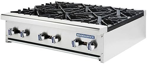 Turbo Air Radiance TAHP-36-6 Countertop Gas Hotplate 36"W with (6) 32,000 BTU Burners