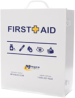 First Aid Only MFASCO Empty First Aid Kit Wall Mount Cabinet 3 Shelf Organizer | Wall Mounted First Aid Cabinet | Empty 3 Shelf Box | Storage Solution for Organizing First Aid Supplies & Equipment