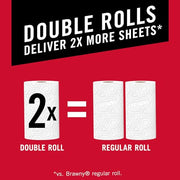 Brawny 1 / 12 Rolls (60 Sheets each) / White Paper Towels