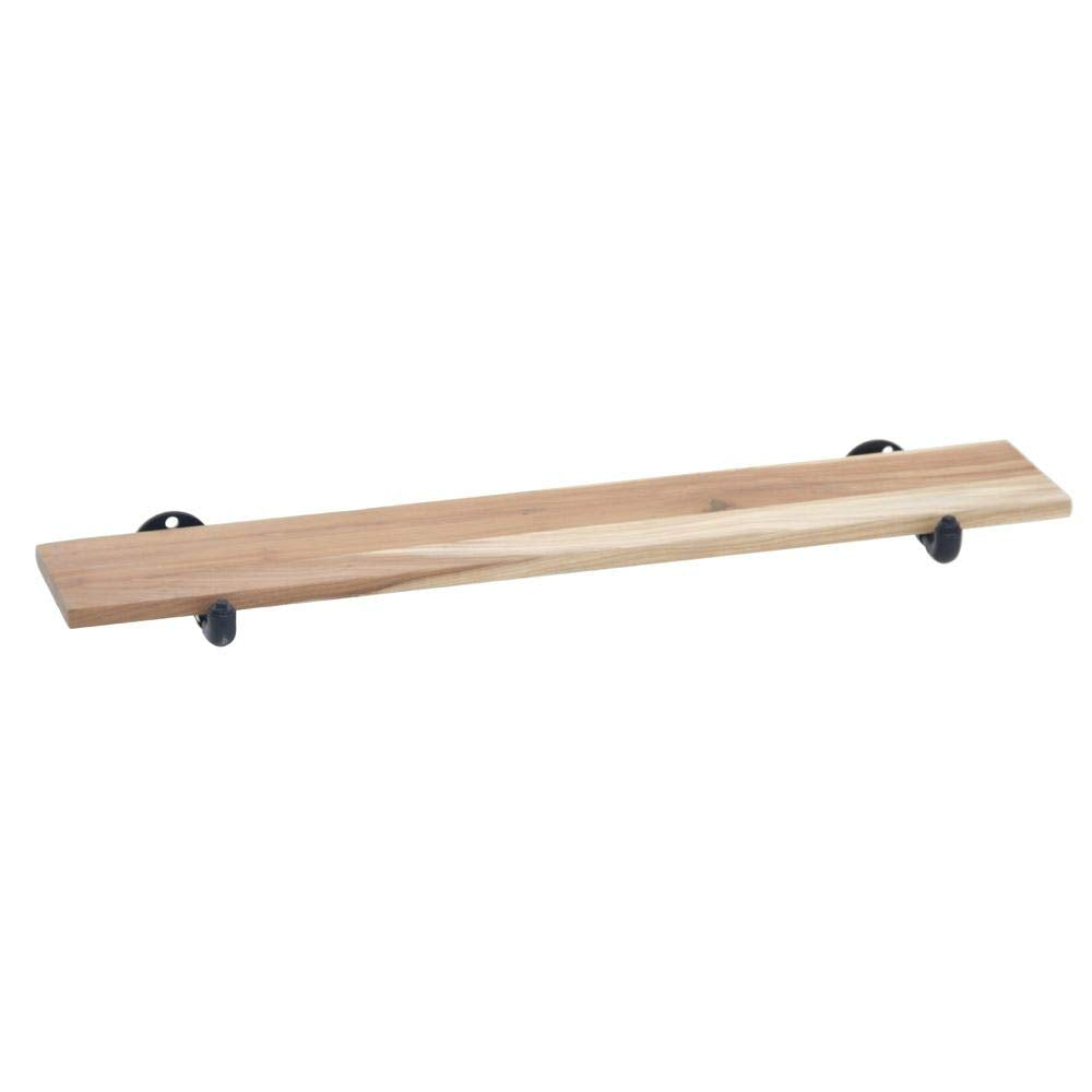 Reclaimed Wood Wall Shelf with Pipe Fitting - 48" L x 8" W x 1" H by HUBERT – Wood, Brown, Model 28247
