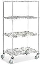 Nexel Chrome Wire Shelf Truck, 36x24x69 1200 Pound Capacity