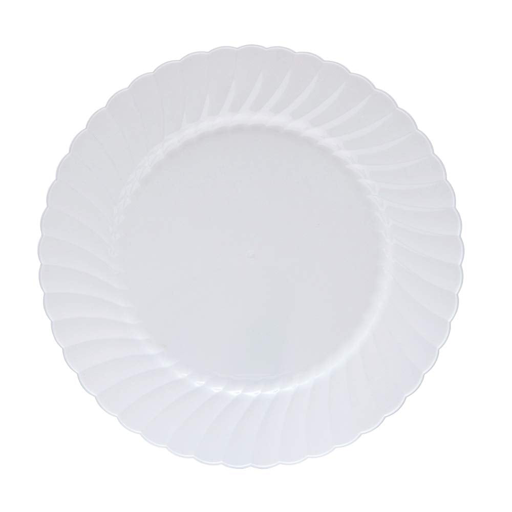 Classicware Dinnerware Shrink Wrapped Plastic Plates, 9-Inch, White (180-Count)