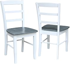 Furnifact Solid Wood Ladderback Dining Chairs Set of 2, Farmhouse Kitchen Chairs and Wooden Dining Chair for Table