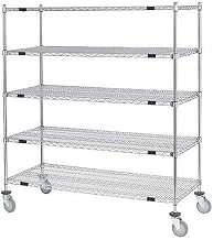 Nexel Open Sided Wire Exchange Truck, 5 Wire Shelves, 800 Lb. Cap., 60x24x69