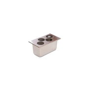 FIFO 4-Hole Bottle Organizer for 1/3-Size Insert Pan by FIFO Innovations – Stainless Steel, multicolor, Model 7010-402