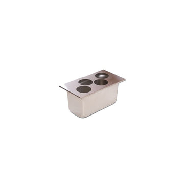 FIFO 4-Hole Bottle Organizer for 1/3-Size Insert Pan by FIFO Innovations – Stainless Steel, multicolor, Model 7010-402