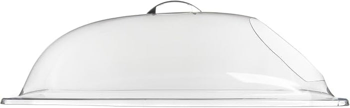 Carlisle FoodService Products Dome Cover – Clear End Cut Food Cover for Displays, 21.25in Plastic Dome with Handle, Commercial Use