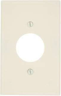 Leviton 1-Gang Single 1.406 Outlet/Receptacle Wallplate, Midway Size, Thermoset, 80504-T, Light Almond