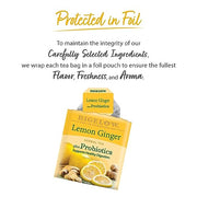 Bigelow Tea Lemon Ginger / 18 Count (Pack of 12) / Lemon Ginger plus Probiotics Herbal