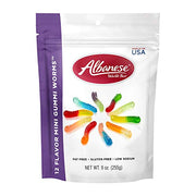 Albanese Mini Worms / 9 Ounce (Pack of 1) / Orange,blue,lime,pink Gummy Candy