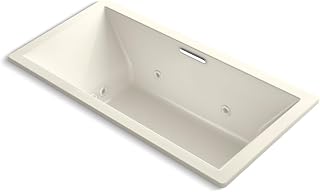 Kohler K-1835-XHGH-96 Underscore Rectangle Bathtub, Biscuit