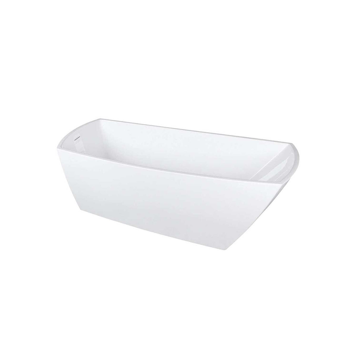 72" Soaking Single Slipper Bathtub -Glossy White/Black by Elegant Kitchen and Bath – Acrylic, White, Model BT21272GW-MBK