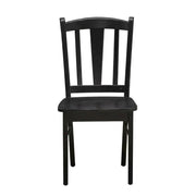 Wooden Dining Chairs with Wood Seat by Furnifact – Rubberwood, Black, Pack of 2