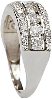 2.80Ct Round Cut Lab Created Diamond Channel Set Half Eternity Wedding Engagement Band Ring, 14K White Gold Finish, 925 Sterling Silver