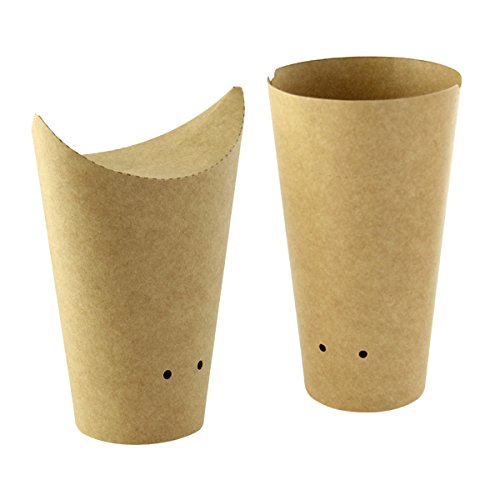 Packnwood 210TPASK20K 14 oz Closable Perforated Kraft Snack Cup, 2.36 x 6.3 in.