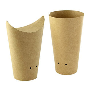 Packnwood 210TPASK20K 14 oz Closable Perforated Kraft Snack Cup, 2.36 x 6.3 in.